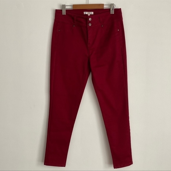 LOVE, Fire Red Skinny Ankle Jeans - Picture 1 of 7